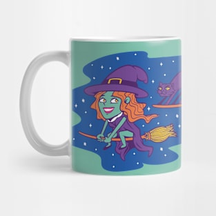 Funny Halloween Witch Cartoon Mug